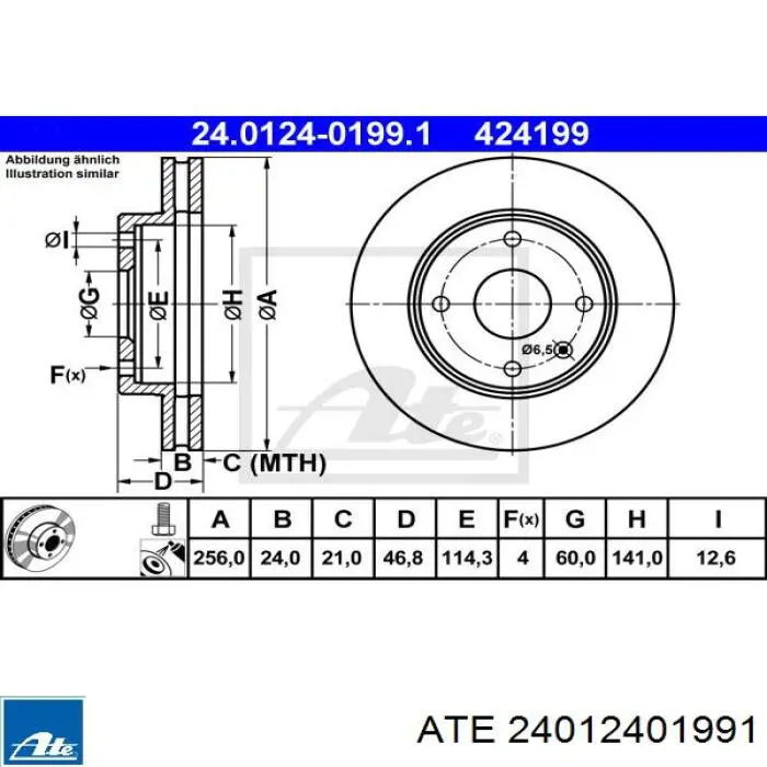 24012401991 ATE freno de disco delantero