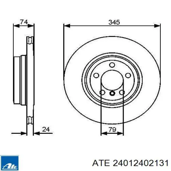 24.0124-0213.1 ATE disco de freno trasero