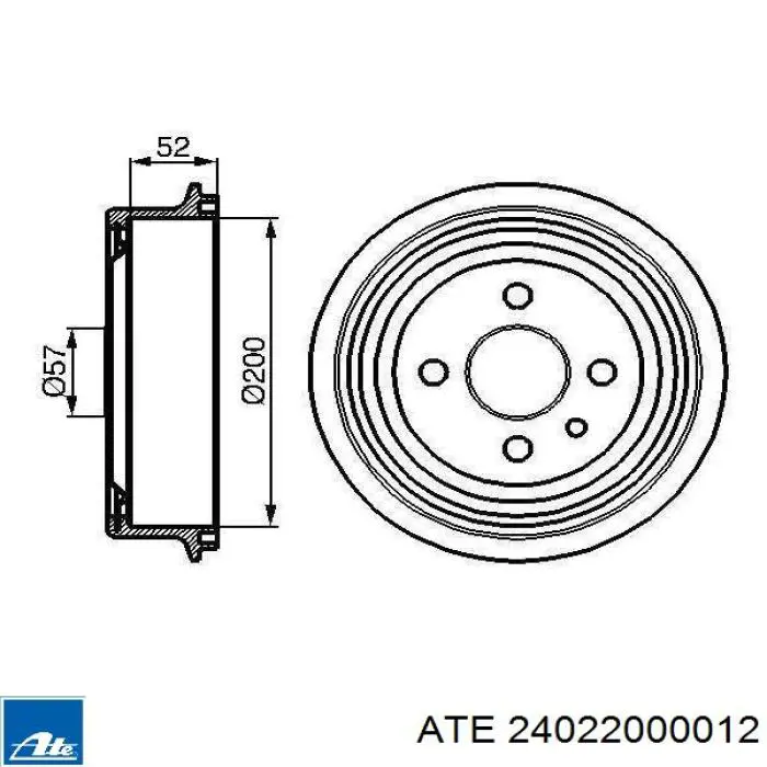 24.0220-0001.2 ATE freno de tambor trasero