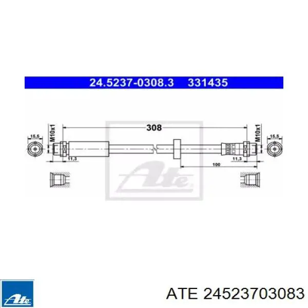 24523703083 ATE latiguillo de freno delantero