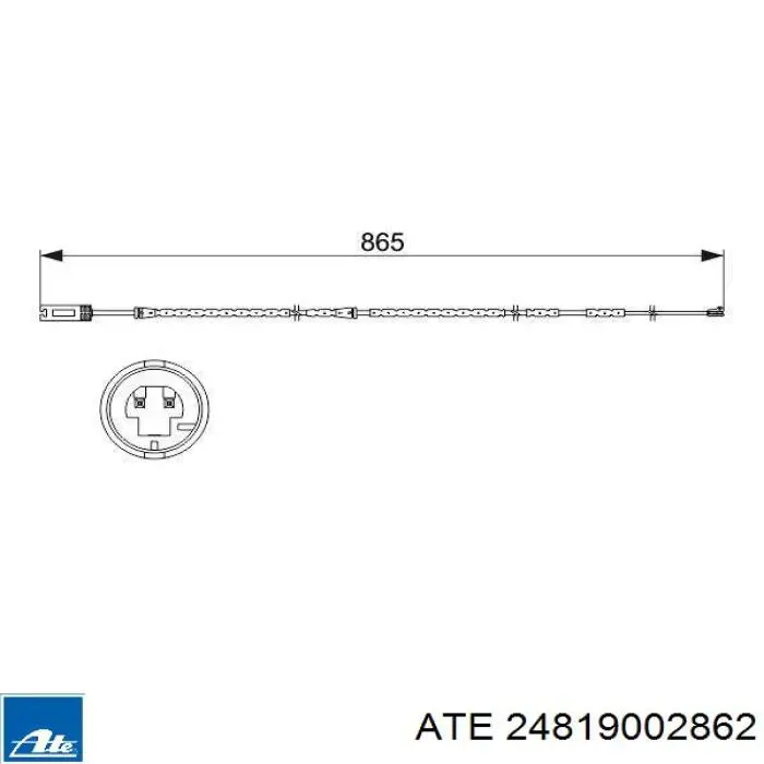 24.8190-0286.2 ATE contacto de aviso, desgaste de los frenos