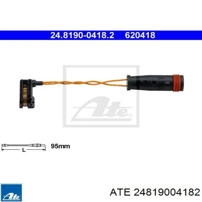 24819004182 ATE contacto de aviso, desgaste de los frenos, trasero