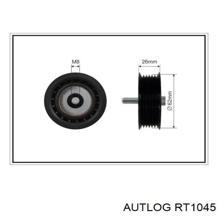 RT1045 Autlog polea inversión / guía, correa poli v