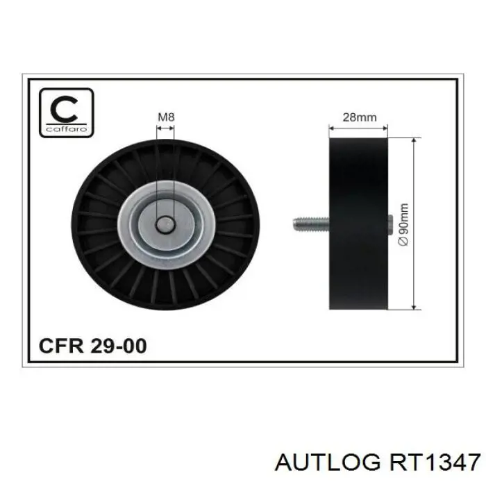 RT1347 Autlog polea inversión / guía, correa poli v