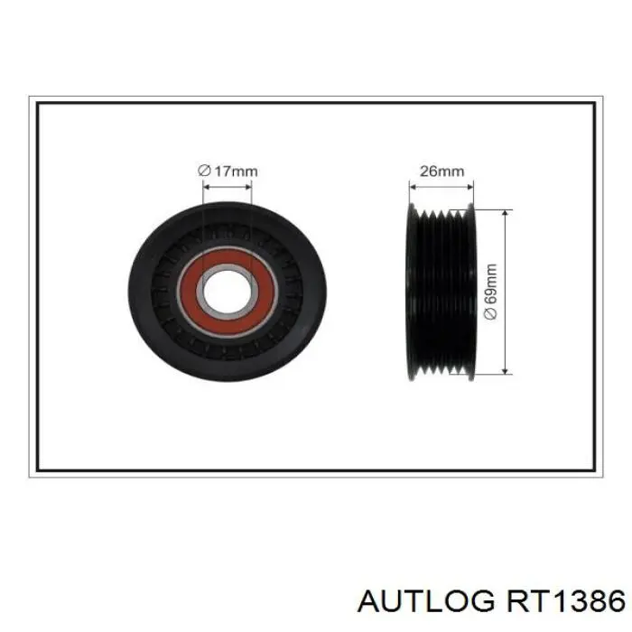 RT1386 Autlog tensor de correa, correa poli v