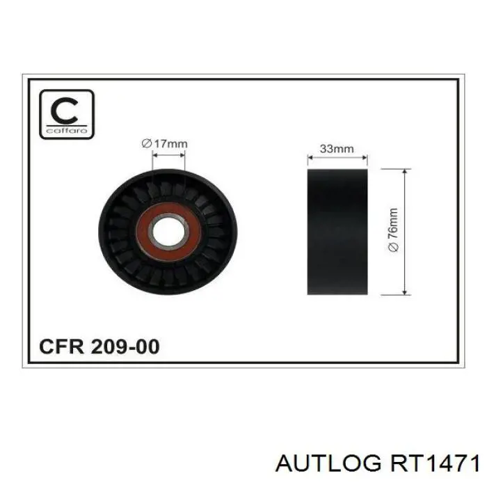 RT1471 Autlog rodillo, correa trapecial poli v