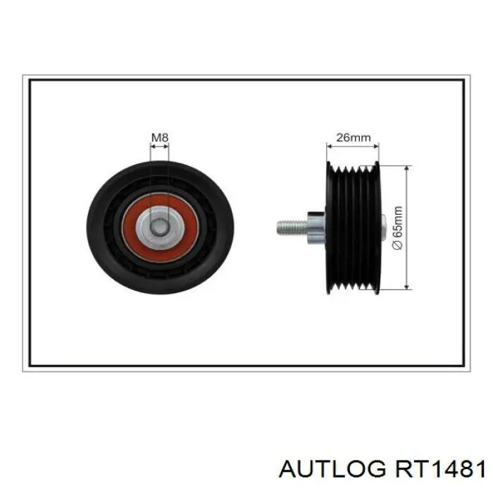 RT1481 Autlog polea inversión / guía, correa poli v