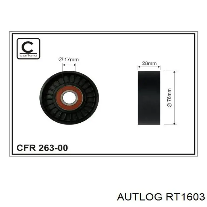 RT1603 Autlog rodillo, correa trapecial poli v