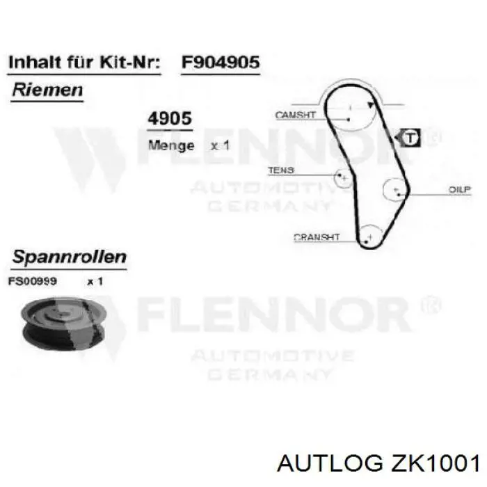 ZK1001 Autlog kit correa de distribución