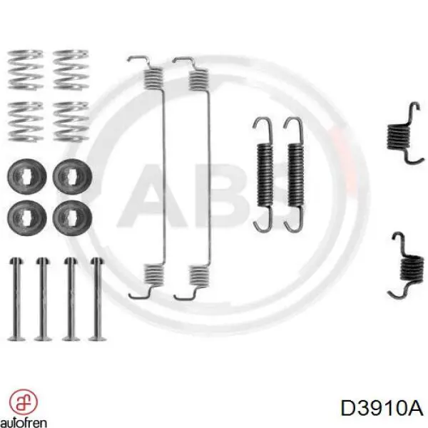 D3910A Autofren kit de montaje, zapatas de freno traseras