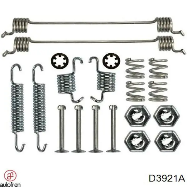 D3921A Autofren kit de montaje, zapatas de freno traseras