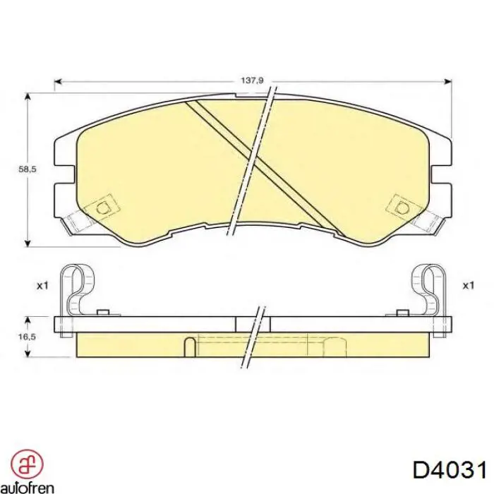 D4031 Autofren juego de reparación, pinza de freno delantero