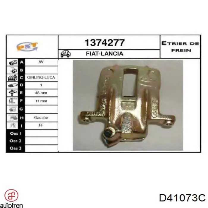 D41073C Autofren juego de reparación, pinza de freno delantero