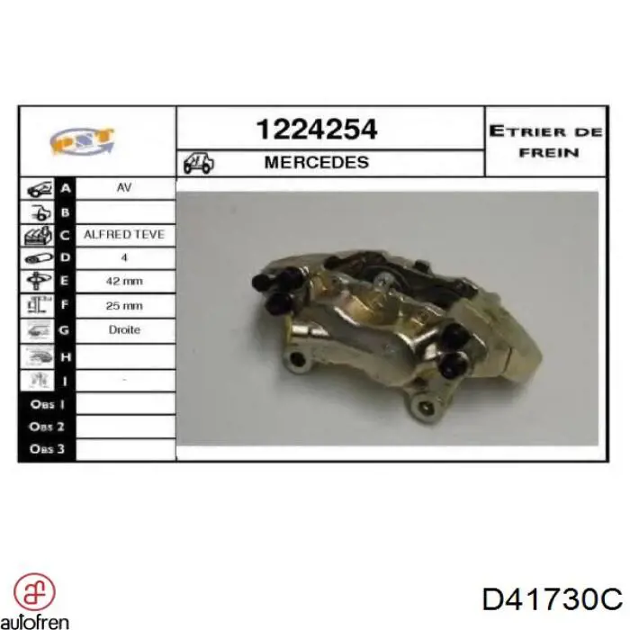  Pinza de freno delantera izquierda para Mercedes E C124