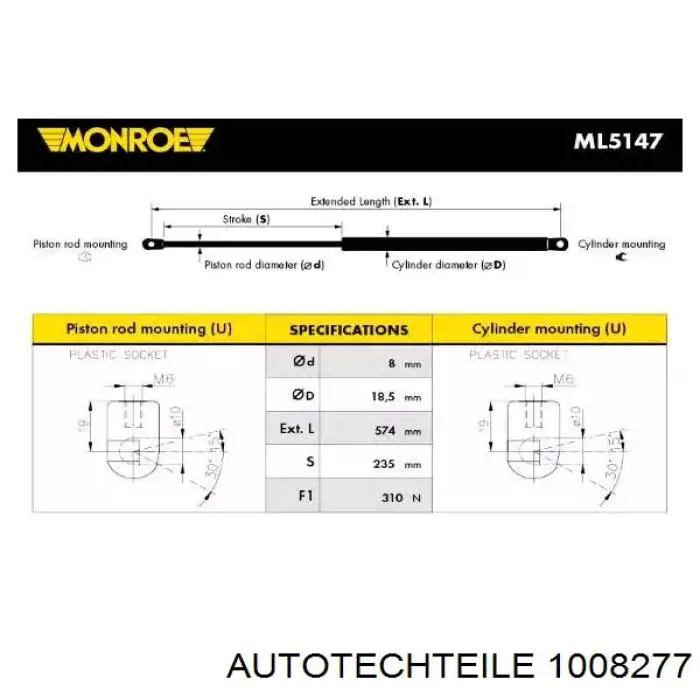 100 8277 Autotechteile motor del limpiaparabrisas del parabrisas