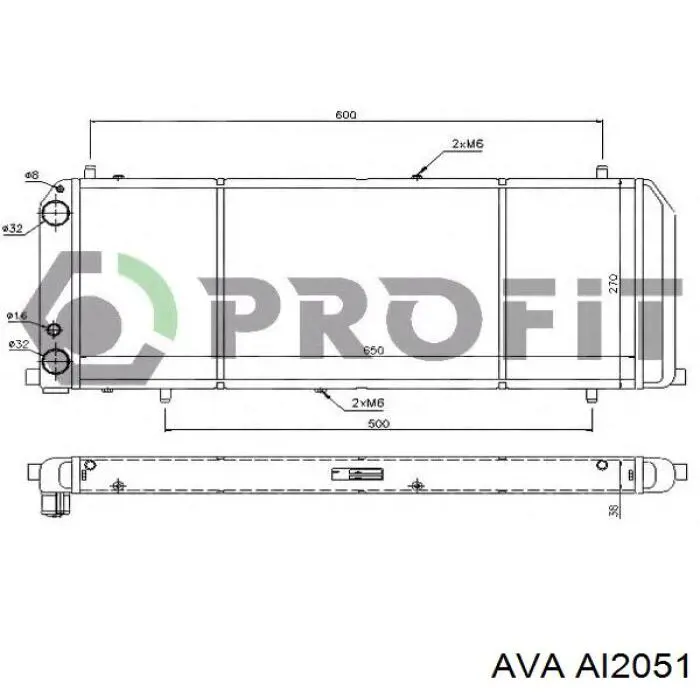 AI2051 AVA radiador refrigeración del motor