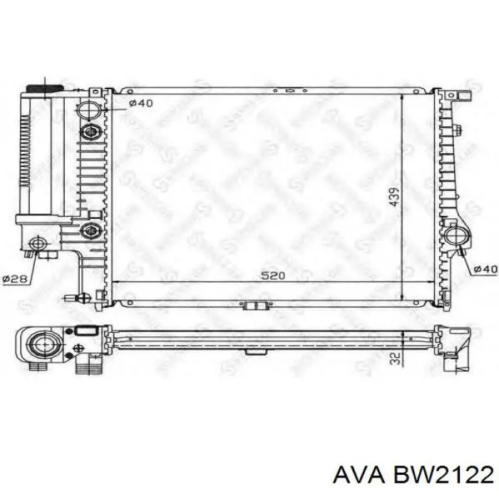 BW2122 AVA radiador refrigeración del motor