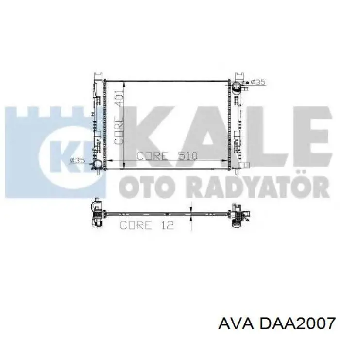 DAA2007 AVA radiador refrigeración del motor