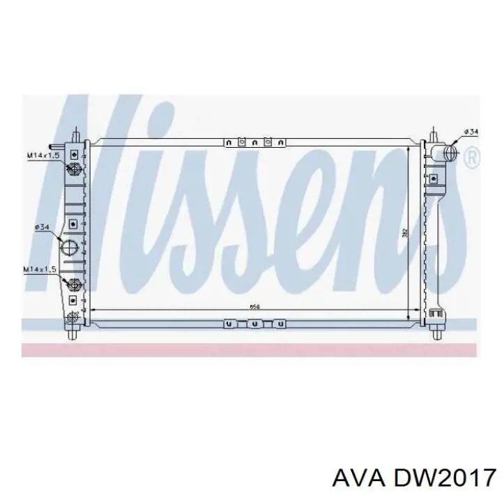 DW2017 AVA radiador refrigeración del motor