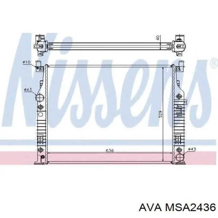 MSA2436 AVA radiador refrigeración del motor