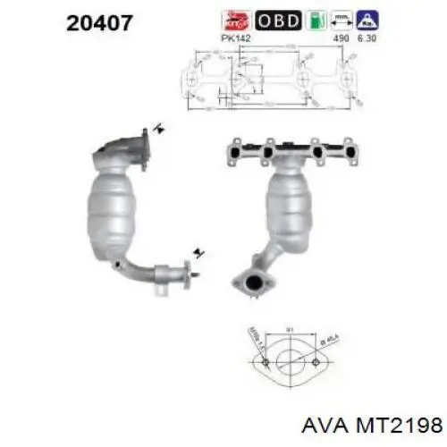 5232084K Polcar radiador refrigeración del motor