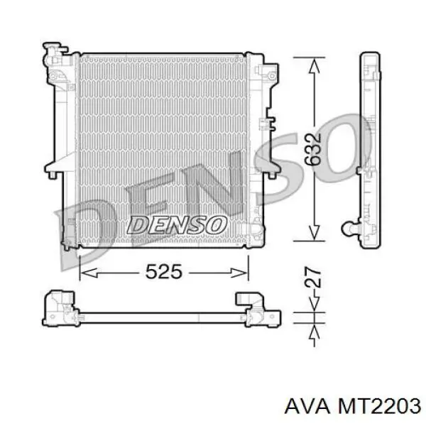 MT2203 AVA radiador refrigeración del motor