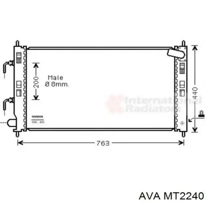 MT2240 AVA radiador refrigeración del motor