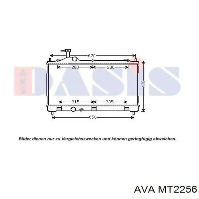 MT2256 AVA radiador refrigeración del motor