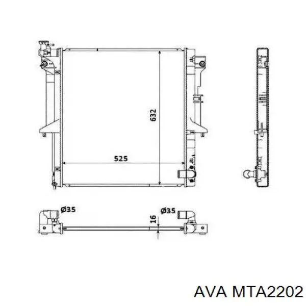 MTA2202 AVA radiador refrigeración del motor