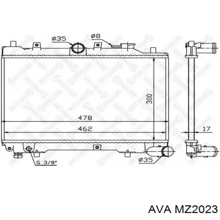 MZ2023 AVA radiador refrigeración del motor