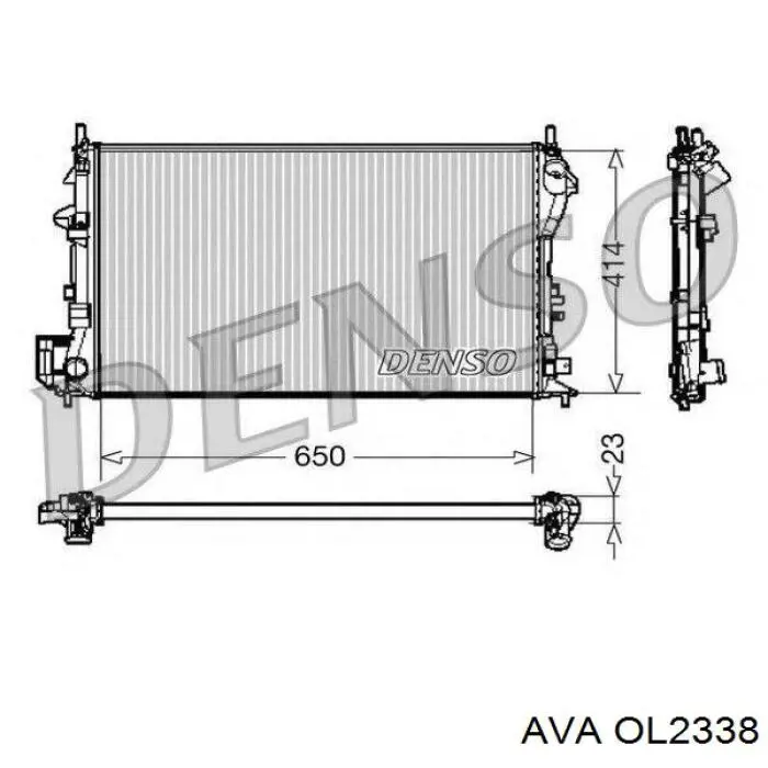 OL2338 AVA radiador refrigeración del motor