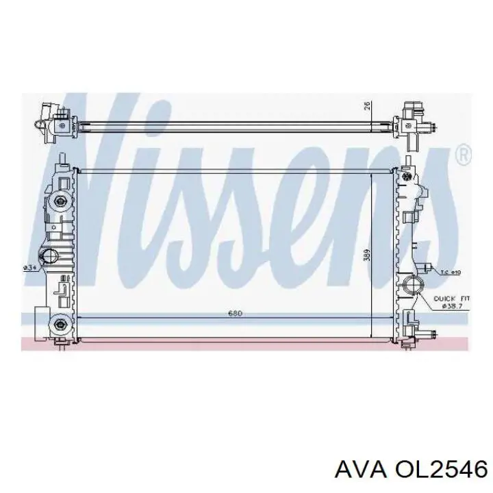 OL2546 AVA radiador refrigeración del motor