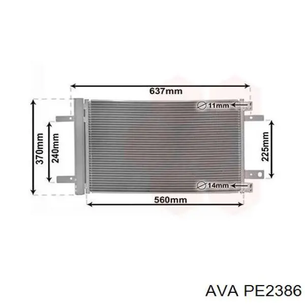 PE2386 AVA radiador refrigeración del motor