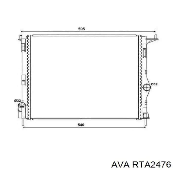 RTA2476 AVA radiador refrigeración del motor