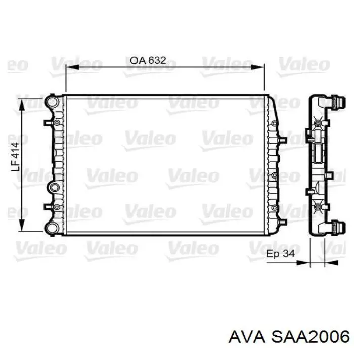 SAA2006 AVA radiador refrigeración del motor