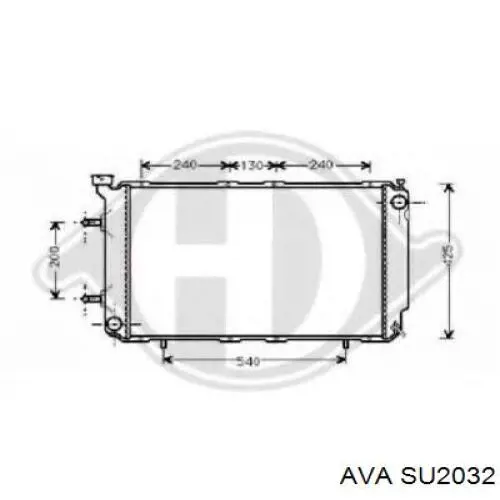 SU2032 AVA radiador refrigeración del motor