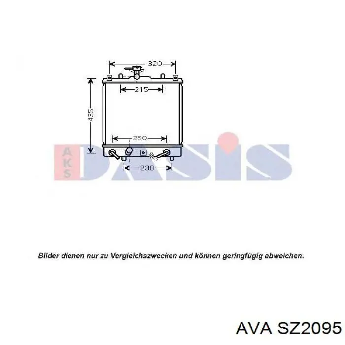 SZ2095 AVA radiador refrigeración del motor