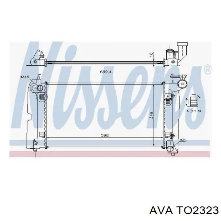 TO2323 AVA radiador refrigeración del motor