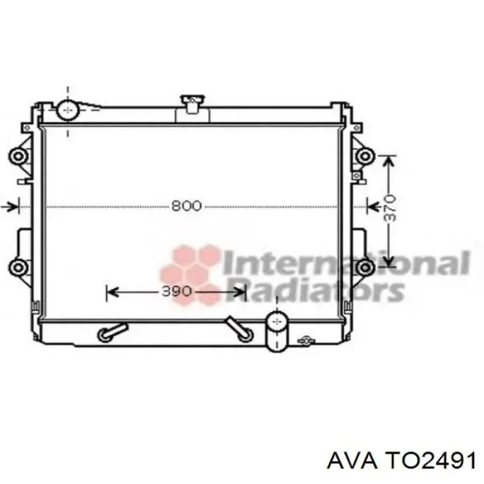 TO2491 AVA radiador refrigeración del motor