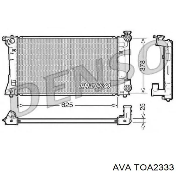 TOA2333 AVA radiador refrigeración del motor