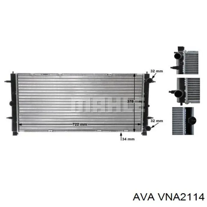 VNA2114 AVA radiador refrigeración del motor