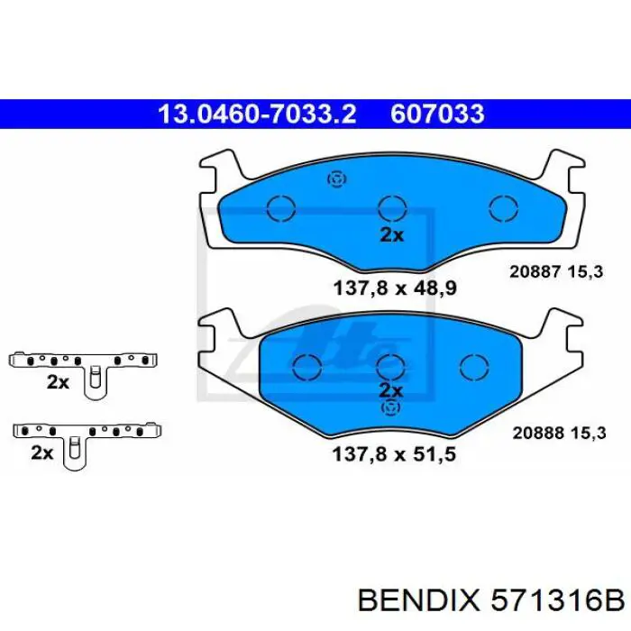 571316B Jurid/Bendix pastillas de freno delanteras