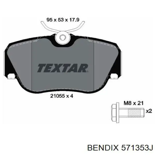 571353J Jurid/Bendix pastillas de freno delanteras