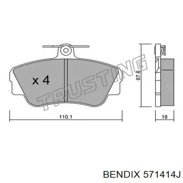 571414J Jurid/Bendix pastillas de freno delanteras