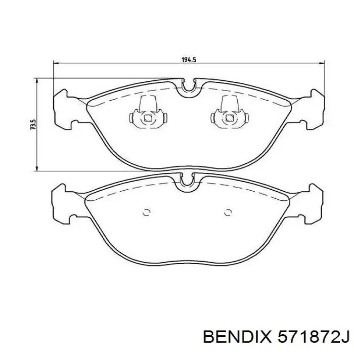 571872J Jurid/Bendix pastillas de freno delanteras