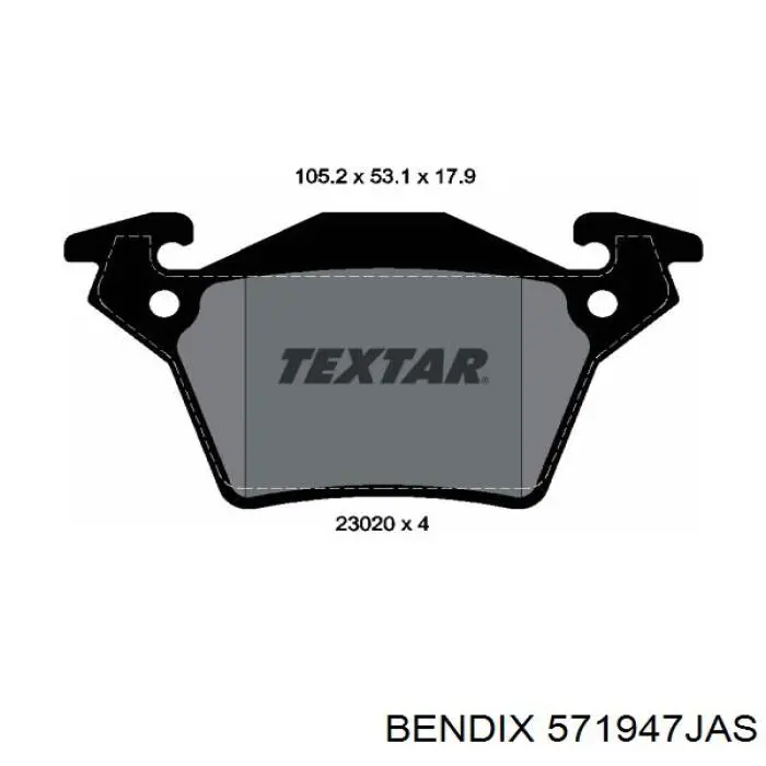 571947JAS Jurid/Bendix pastillas de freno traseras