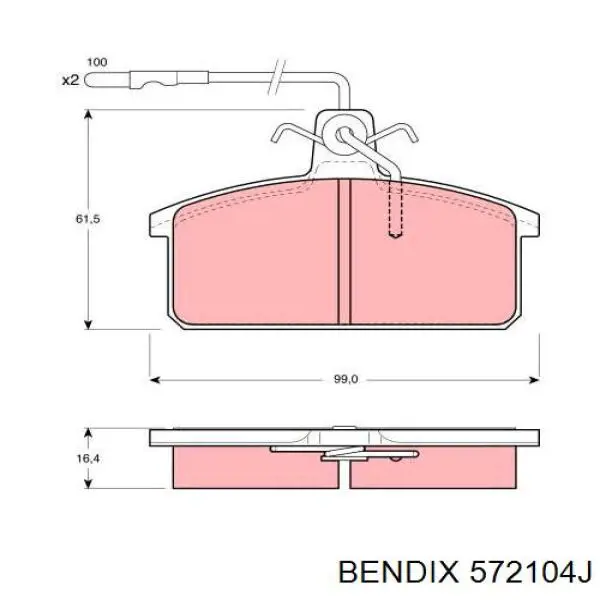 572104J Jurid/Bendix pastillas de freno traseras