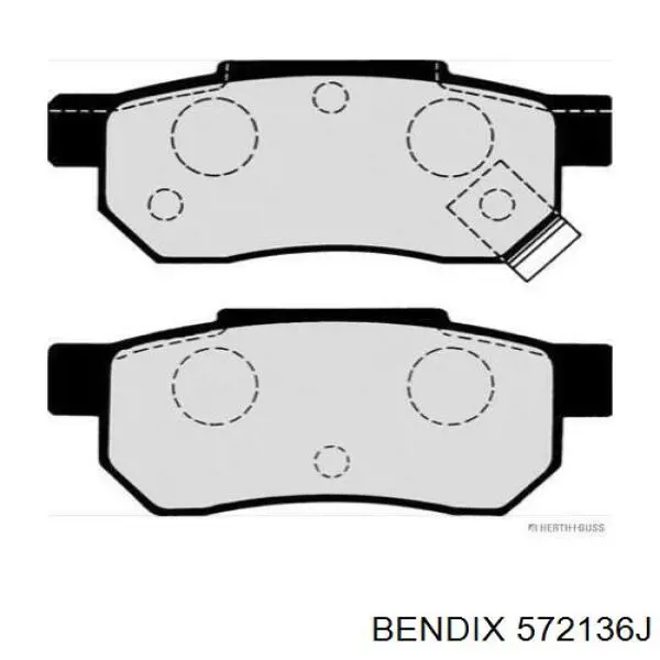 572136J Jurid/Bendix pastillas de freno traseras