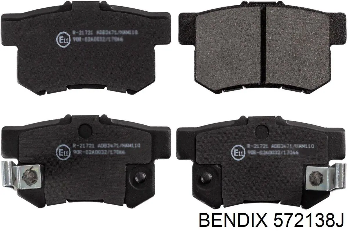 572138J Jurid/Bendix pastillas de freno traseras