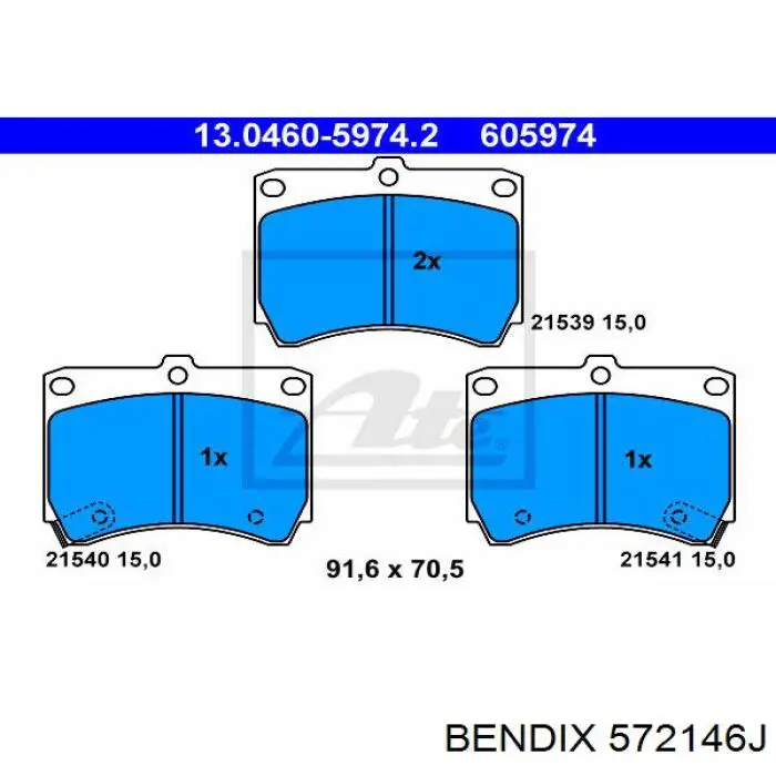 572146J Jurid/Bendix pastillas de freno delanteras